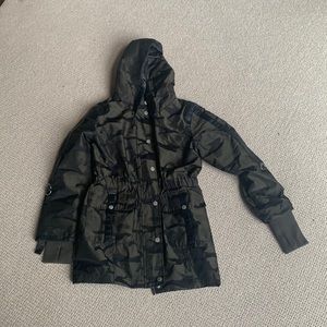 army print girls rain jacket size 14